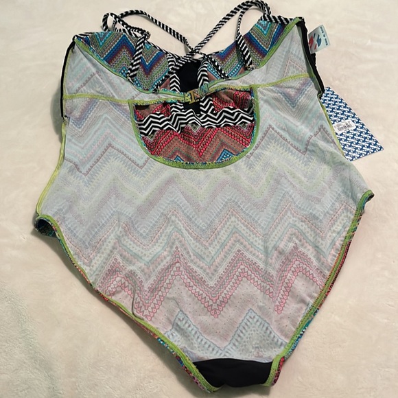 Sun & Sea Multicolor One Piece Swimsuit Size 16 - Picture 7 of 8